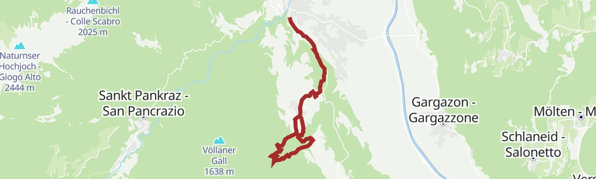 Route map: Da Lana passando per Foiana fino a S. Ippolito